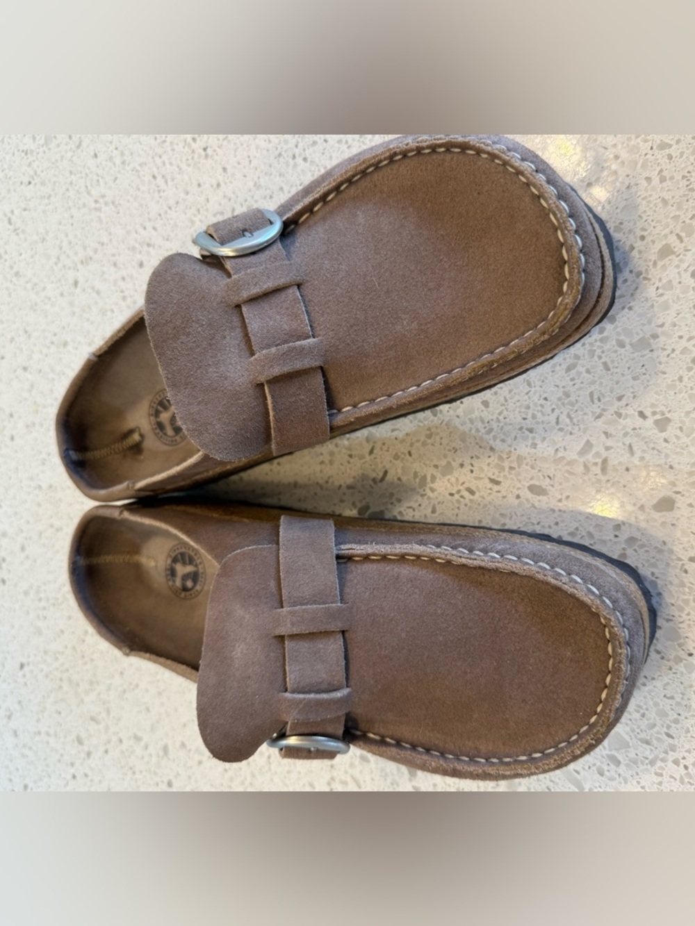 Birkenstock Women’s Suede Moccasin Loafers in Brown 38 Narrow - Picture 2 of 3